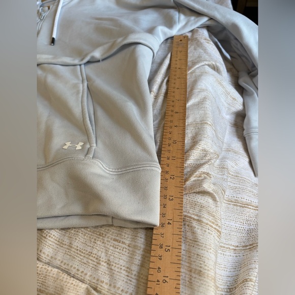 Under Armour tech terry hoodie light grey size XL women’s - Picture 10 of 12